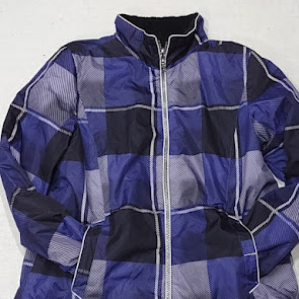 ZERO XPOSUR PLAID REVERSIBLE WINDBREAKER WINTER JACKET KIDS SIZE LG